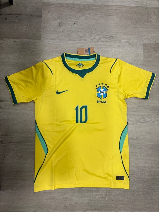Nike Other - Nike Yellow Brazil #10 Soccer Jersey with Green Trim